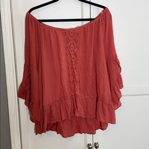 Off shoulder coral Boho, Democracy top! 3x